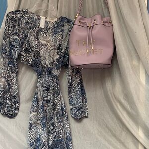 Elegant Lavender Bucket Shoulder Bag